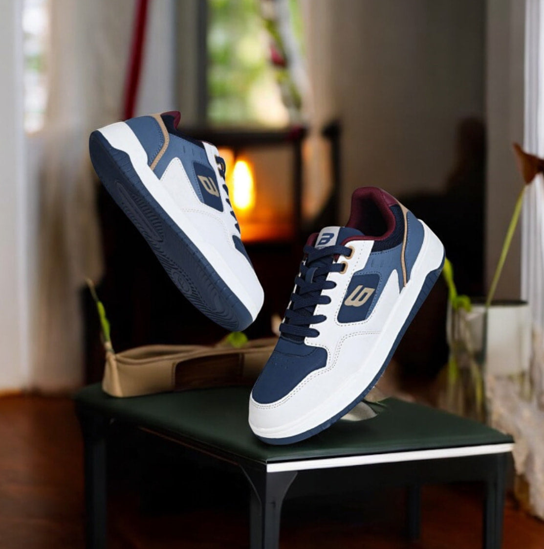 Bond Street Premium Sneaker White Blue (S-311)